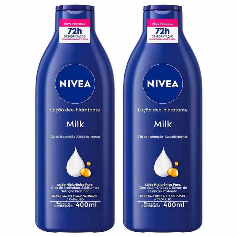 Loção hidratante Nivea Milk 400 ml — 2 unidades