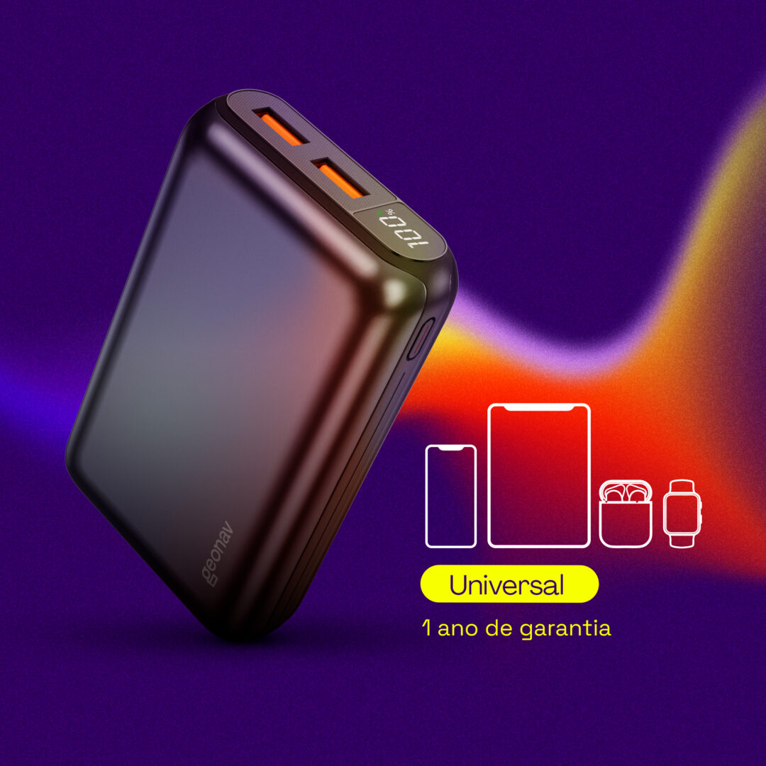 Power Bank Geonav PB20K20WSG 20.000 mAh cinza espacial — foto 4