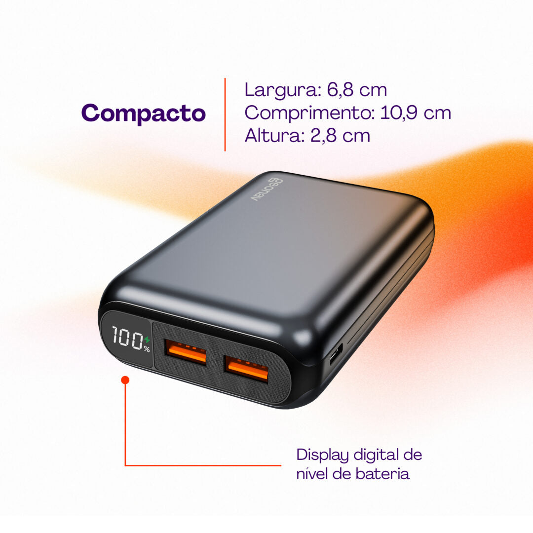 Power Bank Geonav PB20K20WSG 20.000 mAh cinza espacial — foto 5