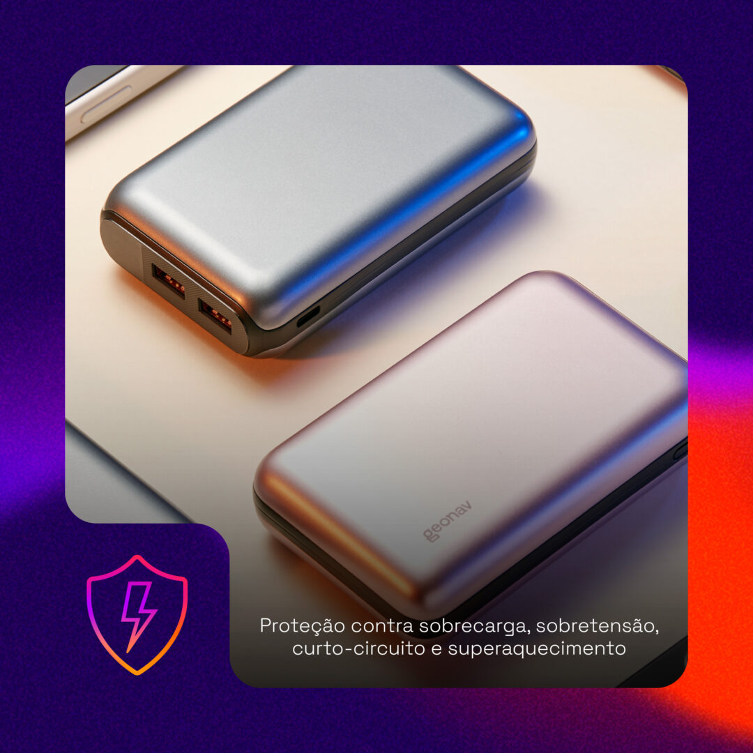 Power Bank Geonav PB20K20WSG 20.000 mAh cinza espacial — foto 7