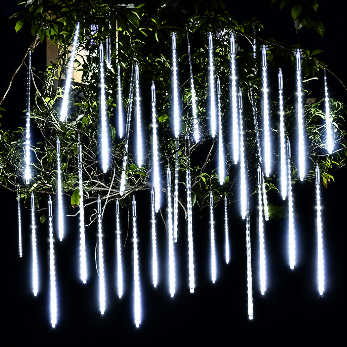 Cortina Chuva de LED com 8 Tubos Bivolt – Decoração de Natal