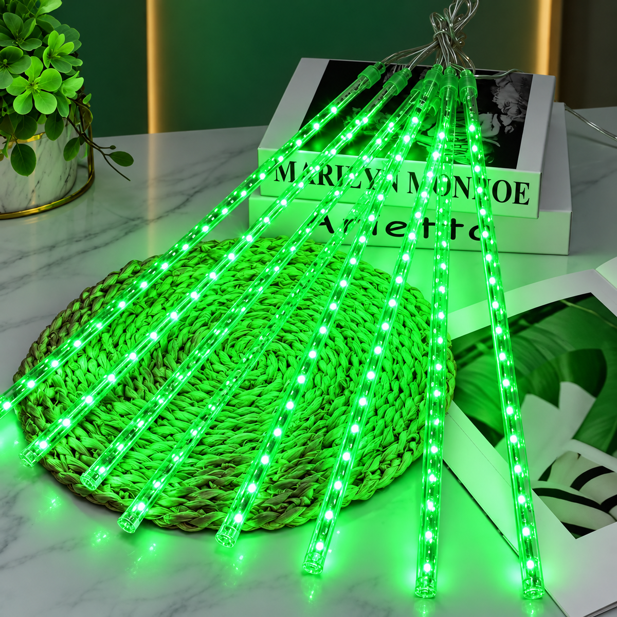 Cortina Chuva de LED com 8 Tubos Bivolt – Decoração de Natal