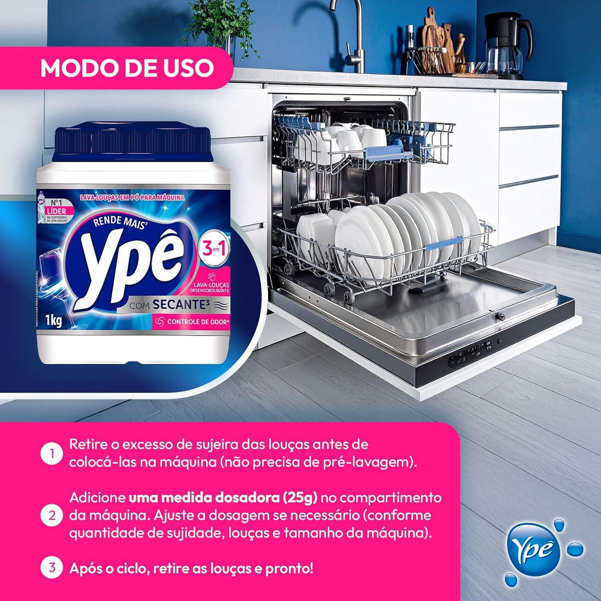 Detergente em pó Ypê para lava-louças — 1 kg — foto 5