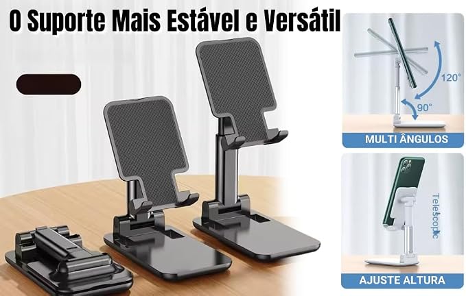 Suporte dobrável para celular e tablet preto — foto 3