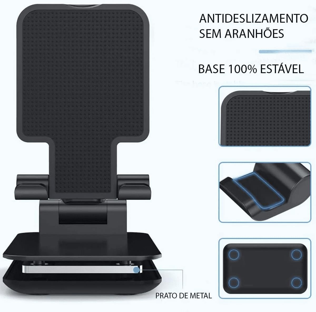 Suporte dobrável para celular e tablet preto — foto 4