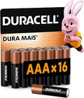 Pilha alcalina AAA Duracell — 16 unidades
