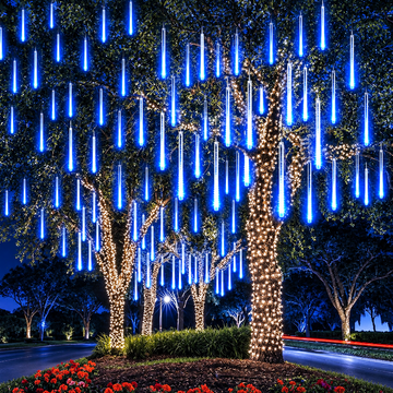 Cortina Chuva de LED com 8 Tubos Bivolt – Decoração de Natal